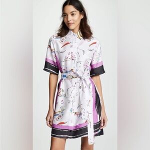 TORY BURCH Silk Waist Tie Dress ~White Lotus Style~